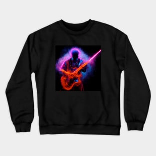 Abstract Neon 80's Heavy Metal Rock Guitarist Crewneck Sweatshirt